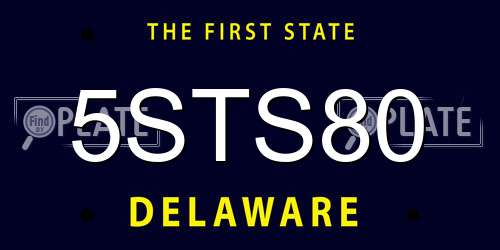 5STS80 Delaware License Plate