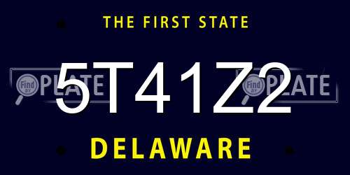 5T41Z2 Delaware License Plate