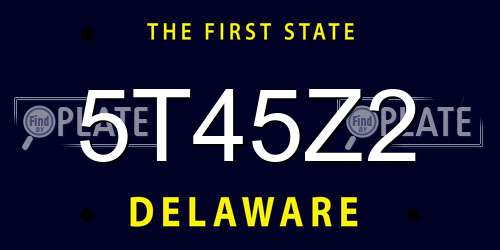 5T45Z2 Delaware License Plate
