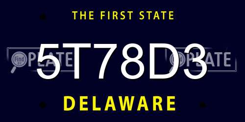 5T78D3 Delaware License Plate