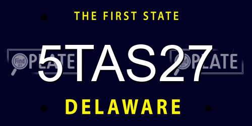 5TAS27 Delaware License Plate