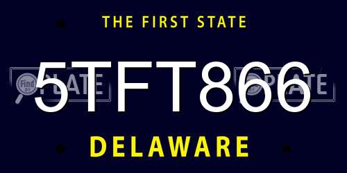 5TFT866 Delaware License Plate