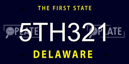 5TH321 Delaware License Plate