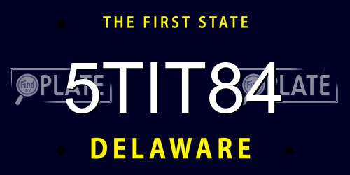 5TIT84 Delaware License Plate