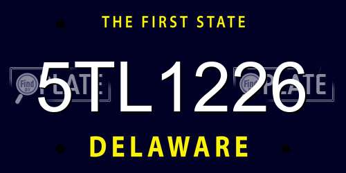 5TL1226 Delaware License Plate