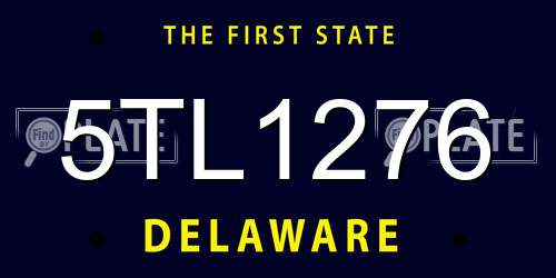 5TL1276 Delaware License Plate