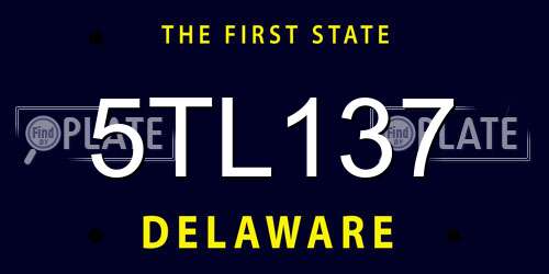 5TL137 Delaware License Plate