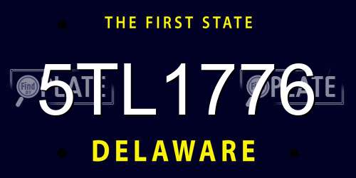 5TL1776 Delaware License Plate