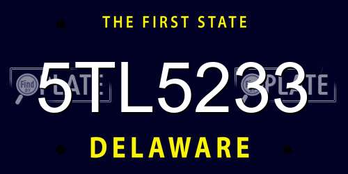 5TL5233 Delaware License Plate