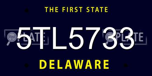 5TL5733 Delaware License Plate