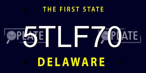 5TLF70 Delaware License Plate