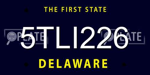 5TLI226 Delaware License Plate
