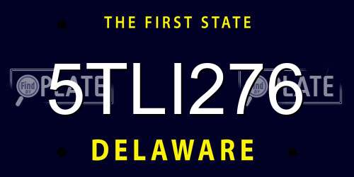 5TLI276 Delaware License Plate