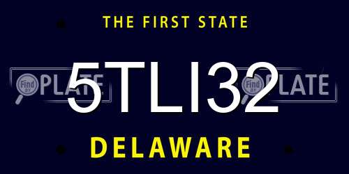 5TLI32 Delaware License Plate