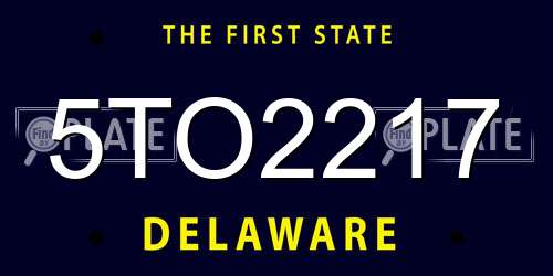 5TO2217 Delaware License Plate