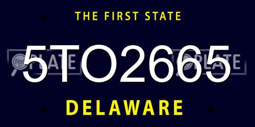 5TO2665 Delaware License Plate