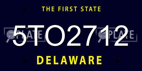 5TO2712 Delaware License Plate