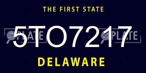5TO7217 Delaware License Plate
