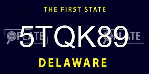 5TQK89 Delaware License Plate