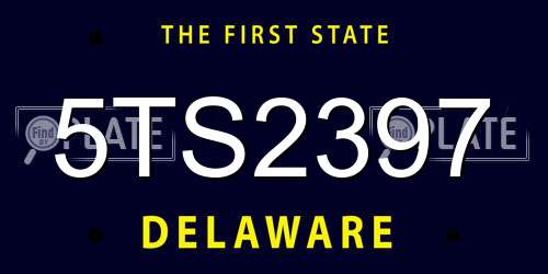 5TS2397 Delaware License Plate