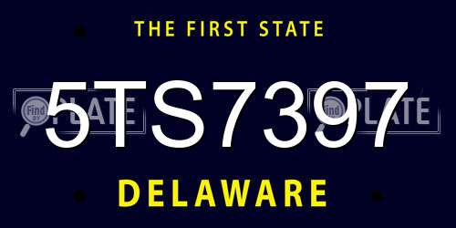 5TS7397 Delaware License Plate
