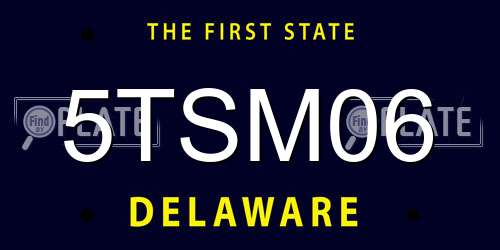 5TSM06 Delaware License Plate