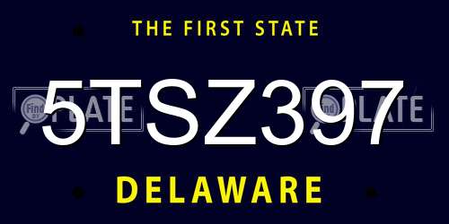 5TSZ397 Delaware License Plate