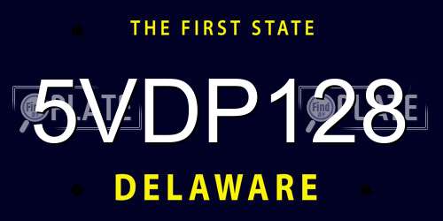 5VDP128 Delaware License Plate