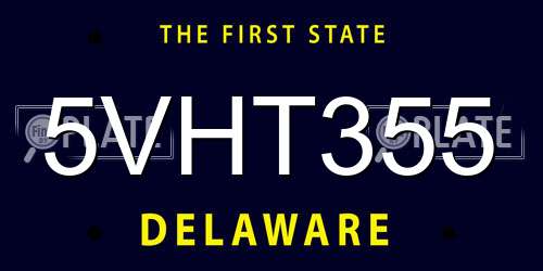 5VHT355 Delaware License Plate