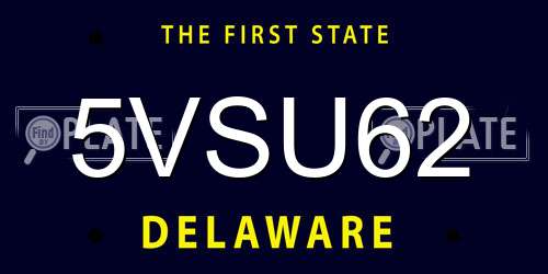 5VSU62 Delaware License Plate