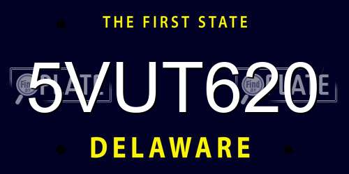 5VUT620 Delaware License Plate