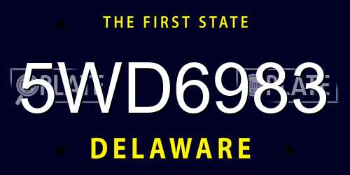 5WD6983 Delaware License Plate