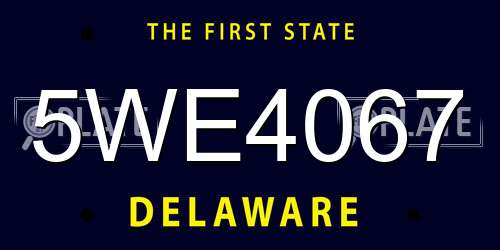 5WE4067 Delaware License Plate