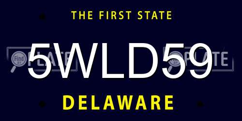 5WLD59 Delaware License Plate