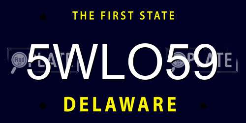 5WLO59 Delaware License Plate
