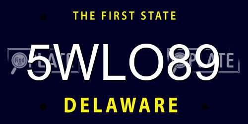 5WLO89 Delaware License Plate