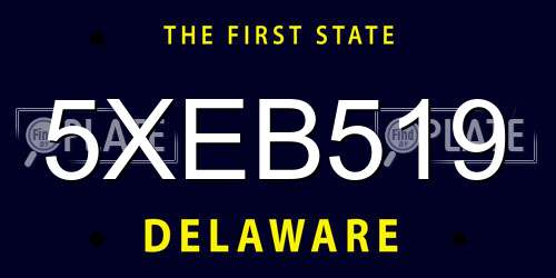 5XEB519 Delaware License Plate
