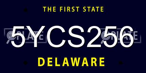 5YCS256 Delaware License Plate