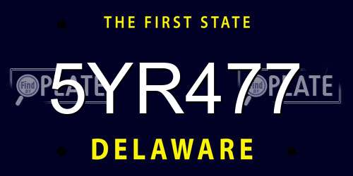 5YR477 Delaware License Plate