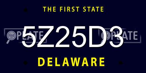 5Z25D3 Delaware License Plate