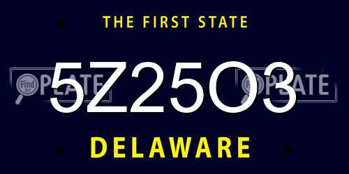 5Z25O3 Delaware License Plate