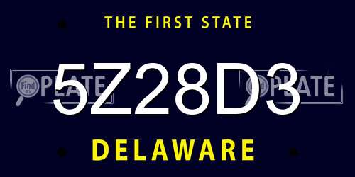 5Z28D3 Delaware License Plate