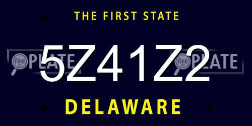 5Z41Z2 Delaware License Plate