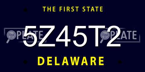 5Z45T2 Delaware License Plate