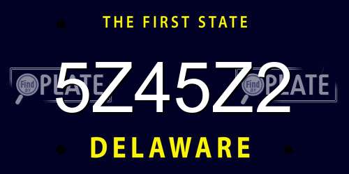 5Z45Z2 Delaware License Plate
