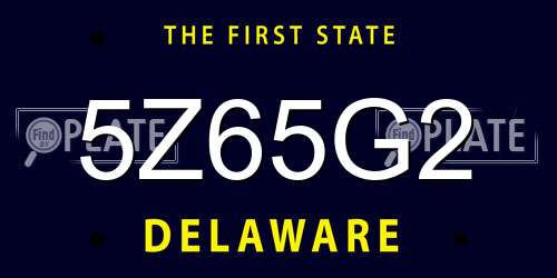 5Z65G2 Delaware License Plate