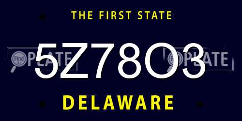 5Z78O3 Delaware License Plate