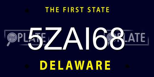 5ZAI68 Delaware License Plate