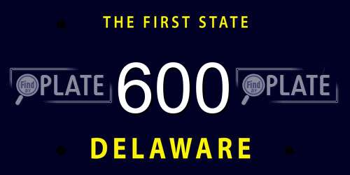 600 Delaware License Plate
