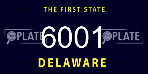 6001 Delaware License Plate